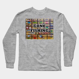 Gone Fishing with lures in tackle box Long Sleeve T-Shirt